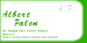 albert palen business card